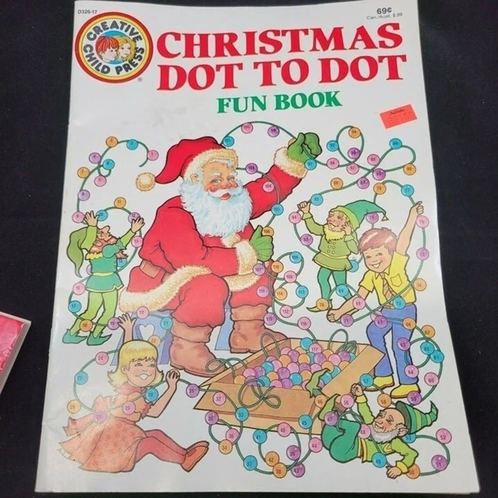 Playmore Christmas Activity Coloring Dot to Dot Book Set Kids Multi 1993 Vintage